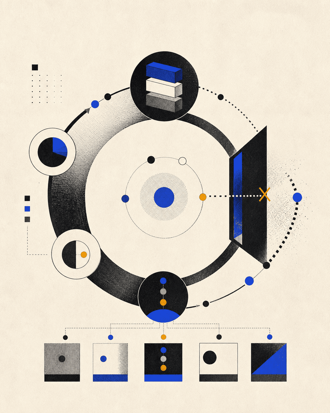 Editorial illustration of an interrupted recurring payment and subscription cycle
